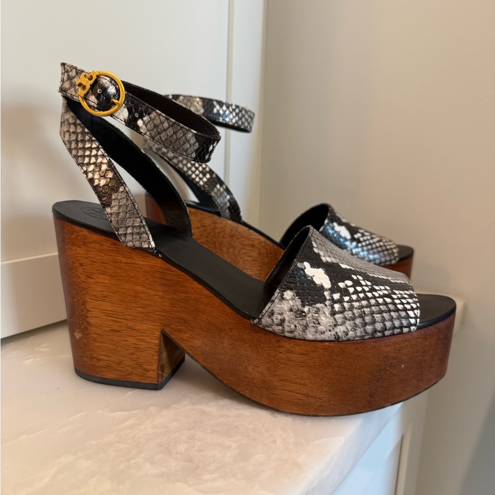 Tory Burch Snakeskin Platform Sandal - Picture 2 of 8